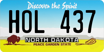 ND license plate HOL437