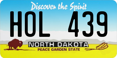 ND license plate HOL439