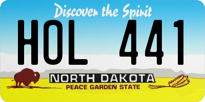 ND license plate HOL441