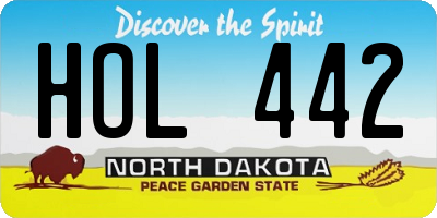 ND license plate HOL442