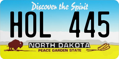 ND license plate HOL445