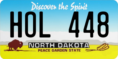 ND license plate HOL448