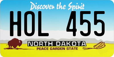 ND license plate HOL455