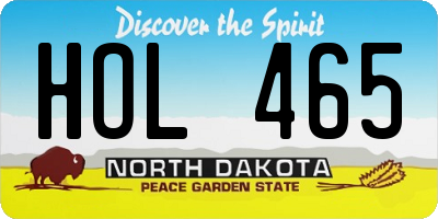 ND license plate HOL465