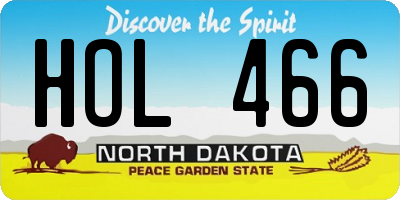 ND license plate HOL466