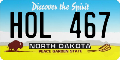 ND license plate HOL467