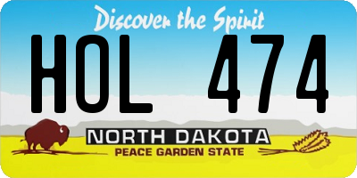 ND license plate HOL474