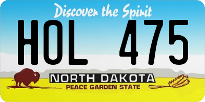 ND license plate HOL475
