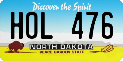 ND license plate HOL476