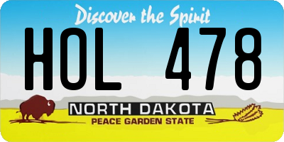 ND license plate HOL478