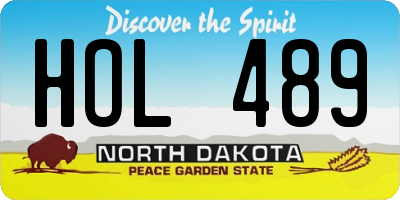 ND license plate HOL489