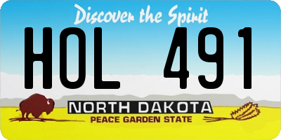 ND license plate HOL491