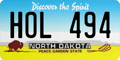 ND license plate HOL494
