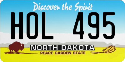 ND license plate HOL495