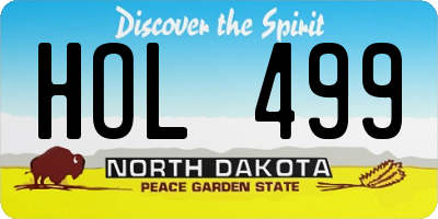 ND license plate HOL499