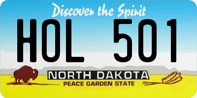 ND license plate HOL501