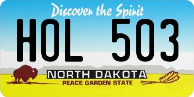 ND license plate HOL503
