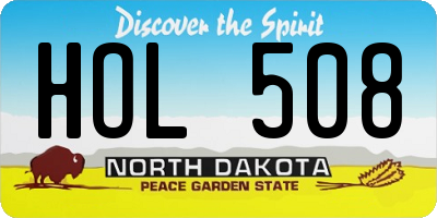 ND license plate HOL508