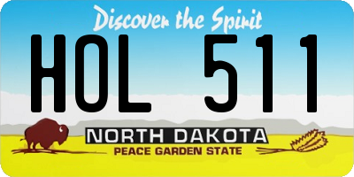 ND license plate HOL511