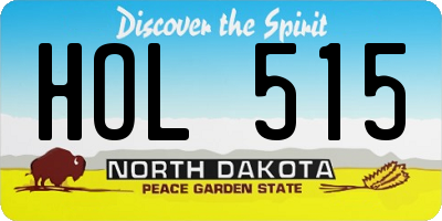 ND license plate HOL515