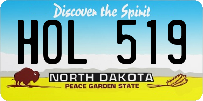 ND license plate HOL519