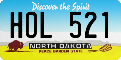 ND license plate HOL521