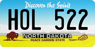 ND license plate HOL522