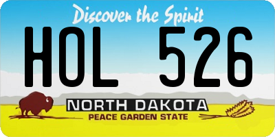 ND license plate HOL526