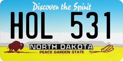 ND license plate HOL531