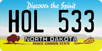 ND license plate HOL533