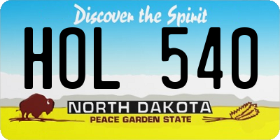 ND license plate HOL540