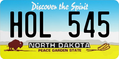 ND license plate HOL545