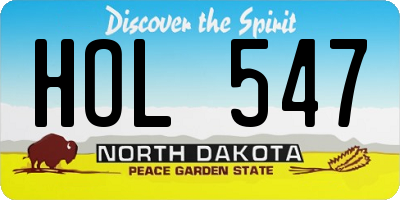 ND license plate HOL547