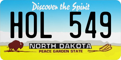 ND license plate HOL549