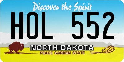 ND license plate HOL552