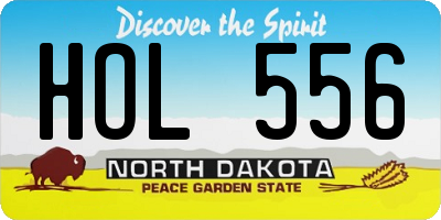 ND license plate HOL556