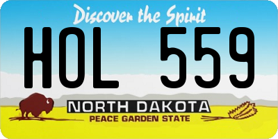 ND license plate HOL559