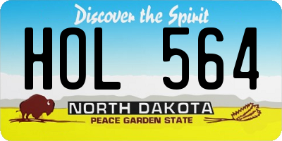 ND license plate HOL564