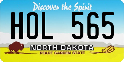 ND license plate HOL565
