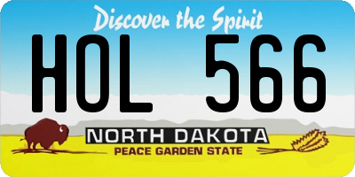 ND license plate HOL566