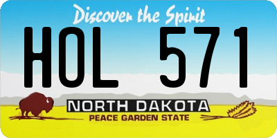 ND license plate HOL571