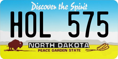 ND license plate HOL575