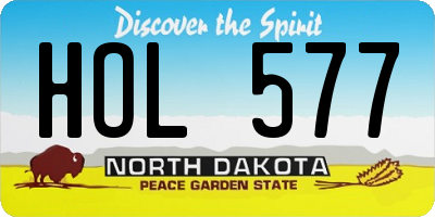 ND license plate HOL577