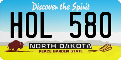 ND license plate HOL580