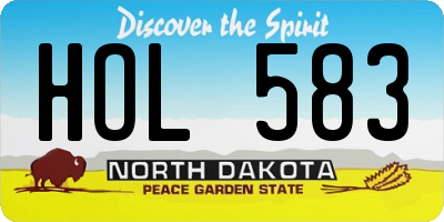 ND license plate HOL583