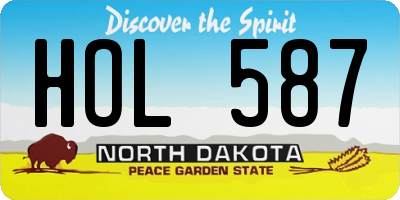 ND license plate HOL587