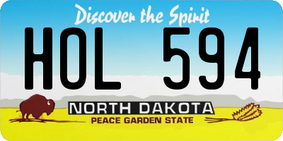 ND license plate HOL594