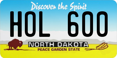 ND license plate HOL600