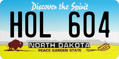 ND license plate HOL604