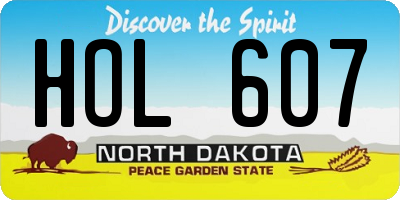 ND license plate HOL607